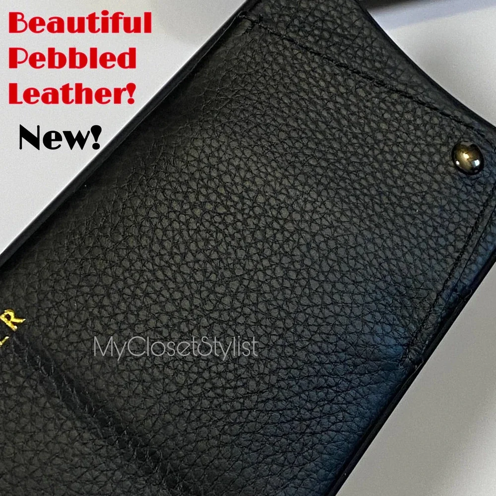 BANDOLIER Black Leather Wallet iPhone XS MAX Crossbody CASE NEW! Pewter Unisex